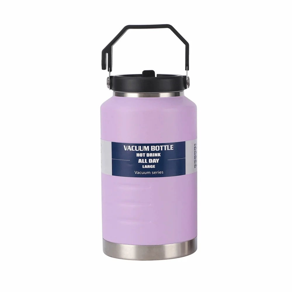 Gift 2L Thermal Water Bottle Portable Large Capacity Coffee Travel Mug with Handle Thickened Drinks Bottle Gym Use