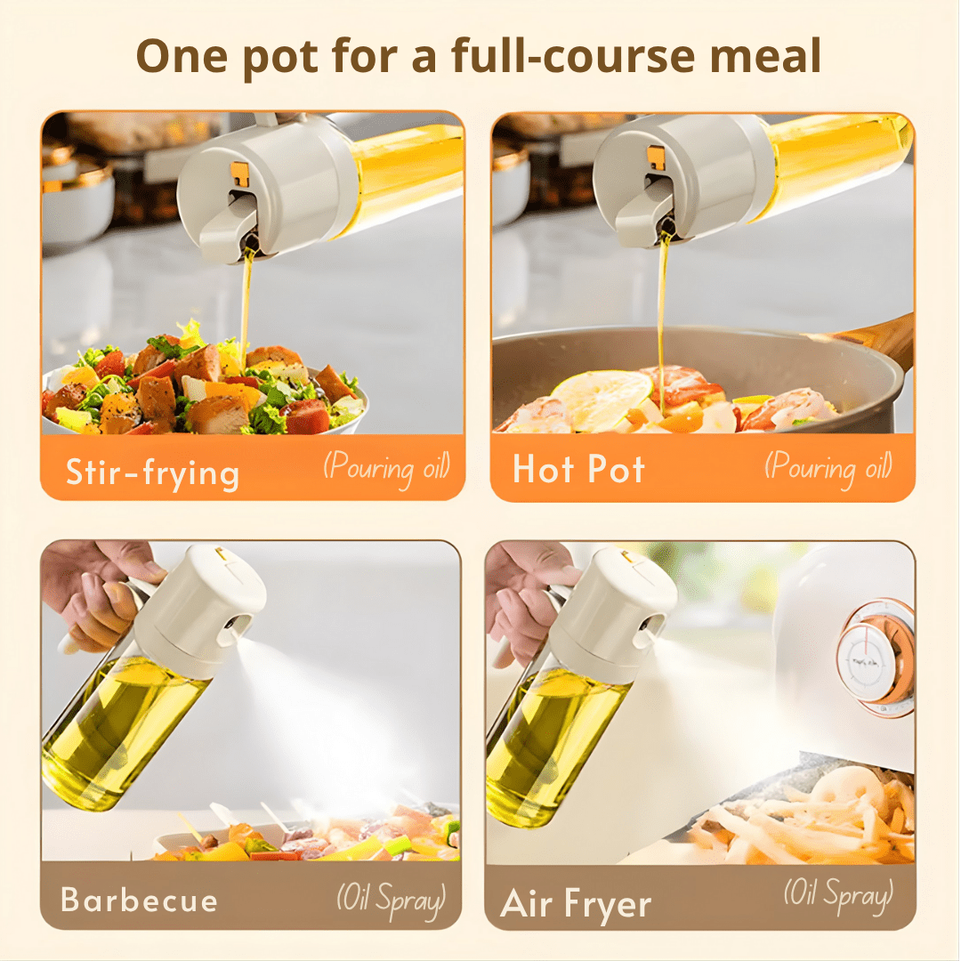 2 In 1 Oil Sprayer Bottle BBQ Cooking Oil Dispenser Olive Oil Pourers - WFP Store