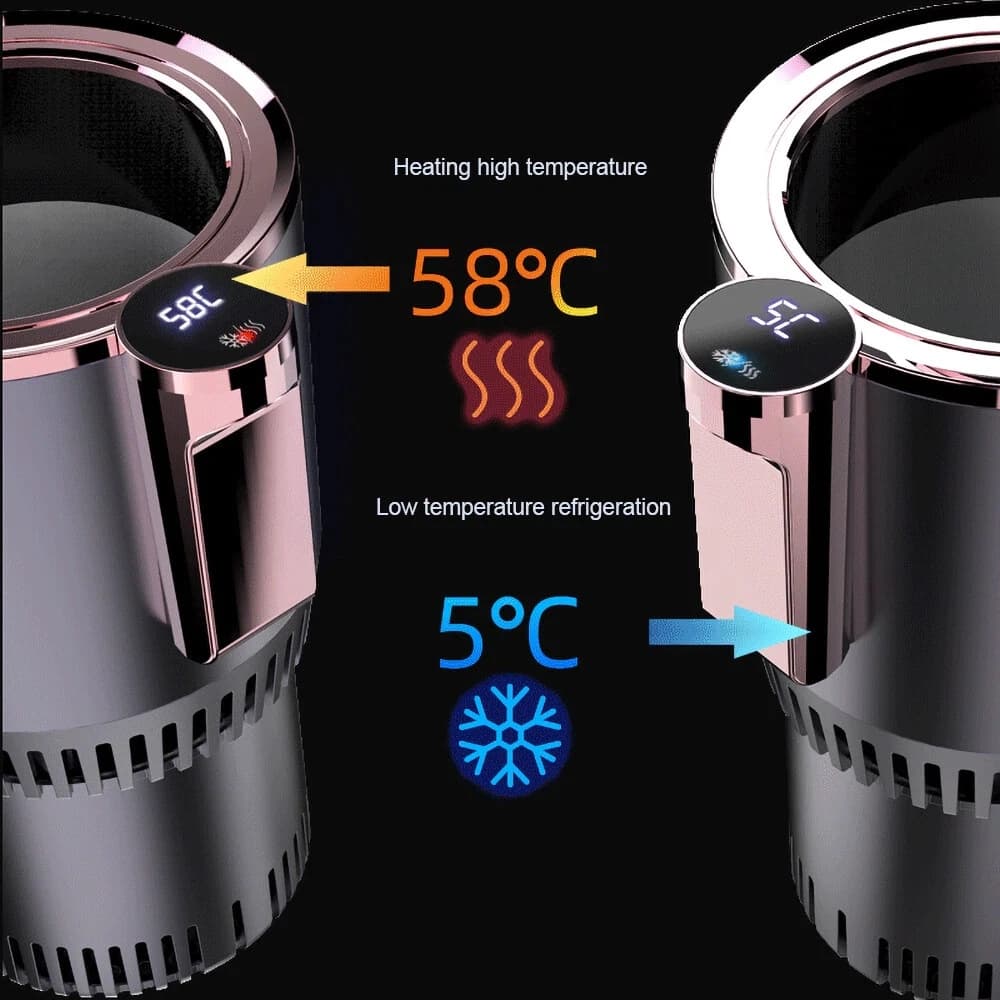 2-in-1 Smart Car Heating & Cooling Cup Digital Temperature Display Fast Drink Cooler & Warmer (12V) - WFP Store