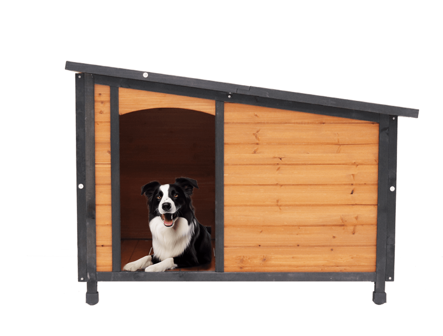 46'Dog House Outdoor & Indoor Wooden Dog Kennel for Winter with - WFP Store