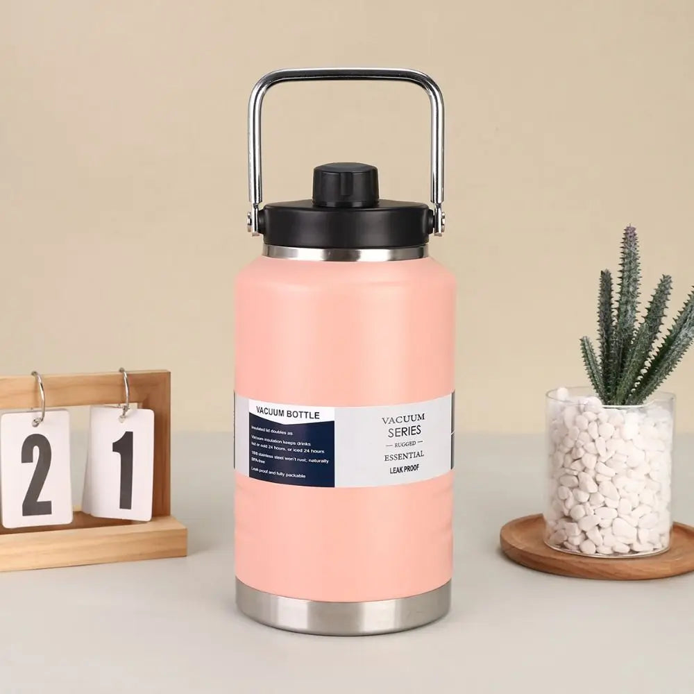 Gift 2L Thermal Water Bottle Portable Large Capacity Coffee Travel Mug with Handle Thickened Drinks Bottle Gym Use