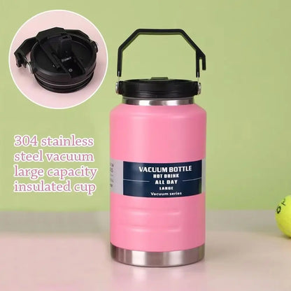 Gift 2L Thermal Water Bottle Portable Large Capacity Coffee Travel Mug with Handle Thickened Drinks Bottle Gym Use