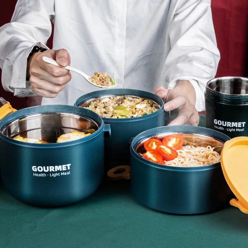 Insulated Stainless Steel Food Thermal Jar Soup Thermos Bento Lunch Box Women Hot Food Container with Drinking Cup