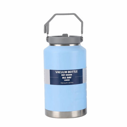 Gift 2L Thermal Water Bottle Portable Large Capacity Coffee Travel Mug with Handle Thickened Drinks Bottle Gym Use