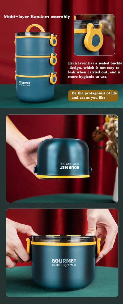 Insulated Stainless Steel Food Thermal Jar Soup Thermos Bento Lunch Box Women Hot Food Container with Drinking Cup