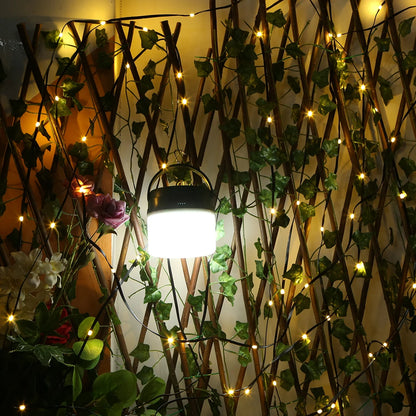 Solar Camping Lantern with String Lights Hanging Tent Light Waterproof Emergency Lamp for Hiking Power Outage Saving Bulb