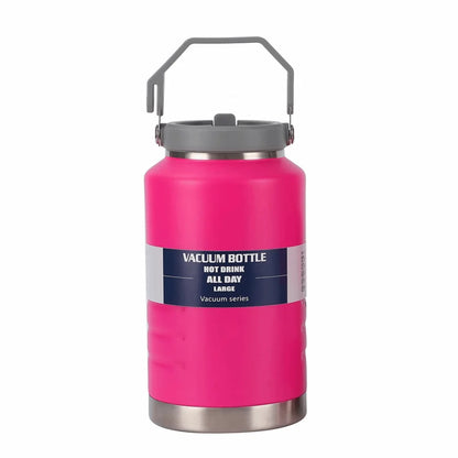 Gift 2L Thermal Water Bottle Portable Large Capacity Coffee Travel Mug with Handle Thickened Drinks Bottle Gym Use