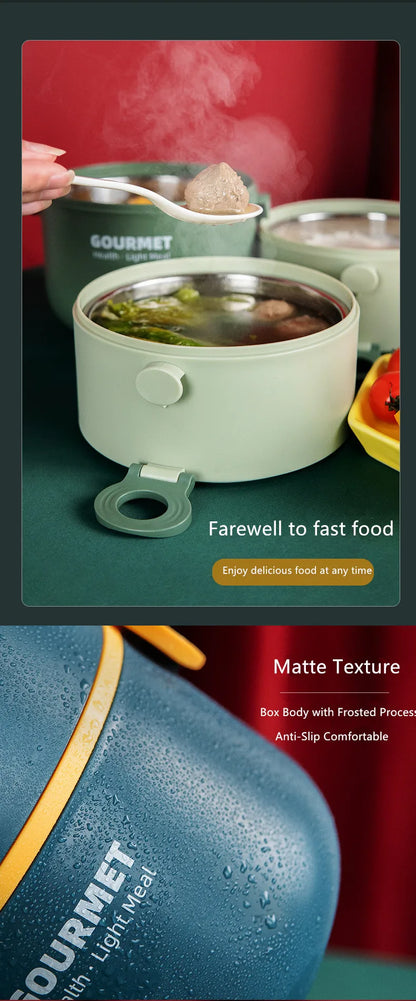 Insulated Stainless Steel Food Thermal Jar Soup Thermos Bento Lunch Box Women Hot Food Container with Drinking Cup