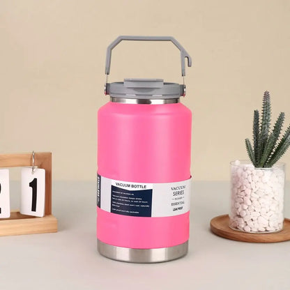 Gift 2L Thermal Water Bottle Portable Large Capacity Coffee Travel Mug with Handle Thickened Drinks Bottle Gym Use