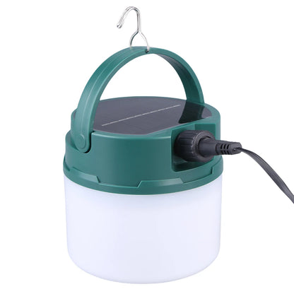 Solar Camping Lantern with String Lights Hanging Tent Light Waterproof Emergency Lamp for Hiking Power Outage Saving Bulb