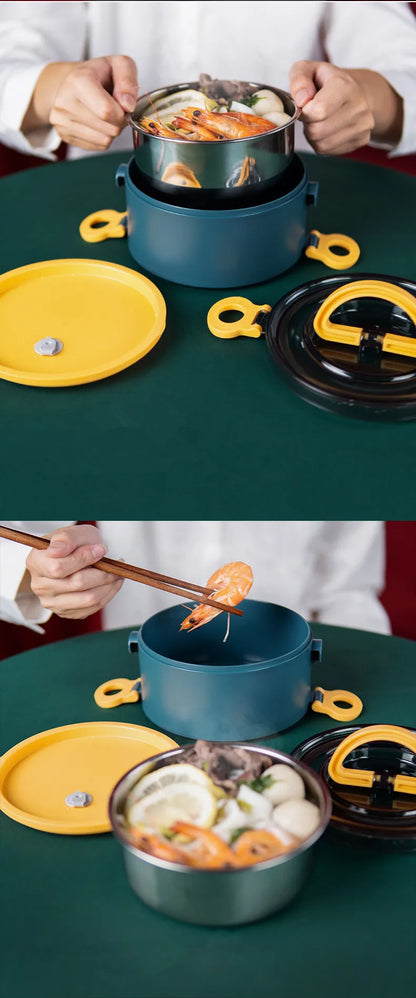 Insulated Stainless Steel Food Thermal Jar Soup Thermos Bento Lunch Box Women Hot Food Container with Drinking Cup