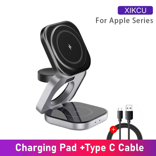 Foldable 3 In 1 Fast Magnetic Wireless Charger Stand Pad Magnet