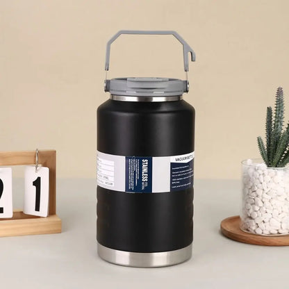 Gift 2L Thermal Water Bottle Portable Large Capacity Coffee Travel Mug with Handle Thickened Drinks Bottle Gym Use