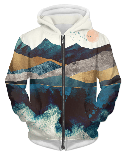 Blue Mountain Reflection 1 UNISEX ZIP HOODIE - WFP Store