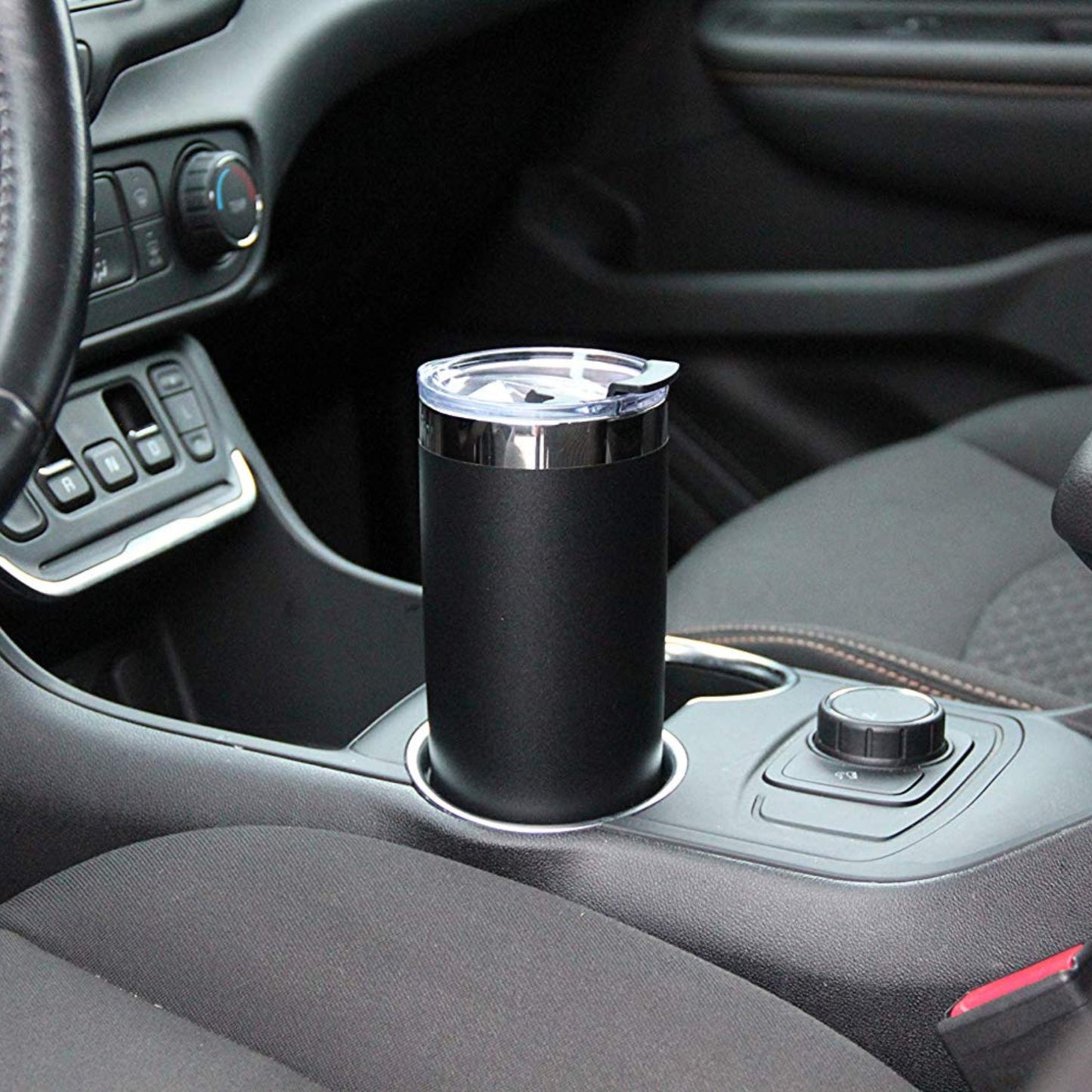 DRINCO® 20oz Insulated Tumbler w/Spill Proof Lid, 2 Straws(Black) - WFP Store