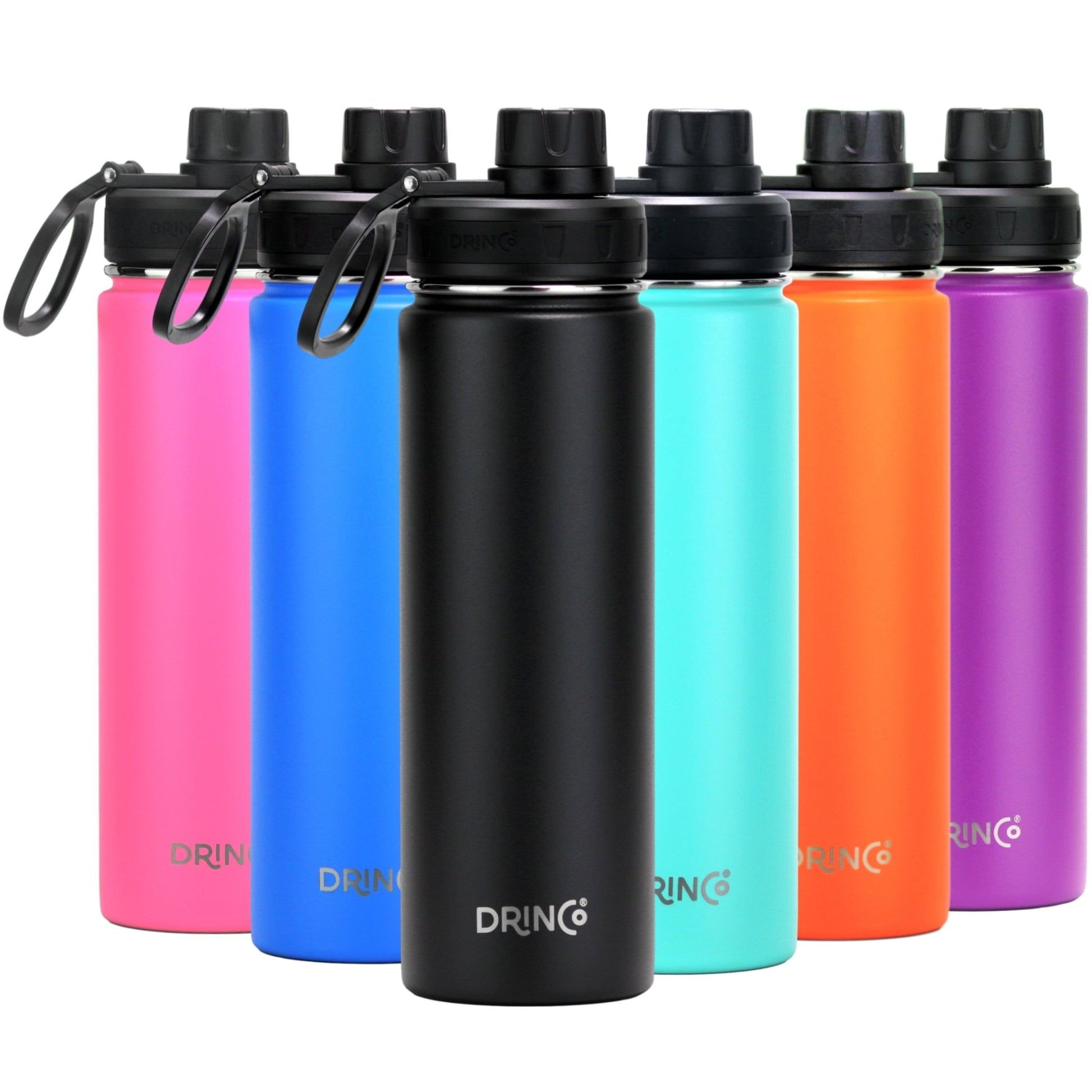 DRINCO® 22oz Stainless Steel Sport Water Bottle - Black - WFP Store