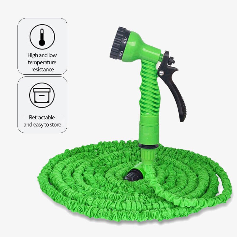 Expanding Expandable Flexible Garden Water Hose w Spray Nozzle 25, 50, - WFP Store
