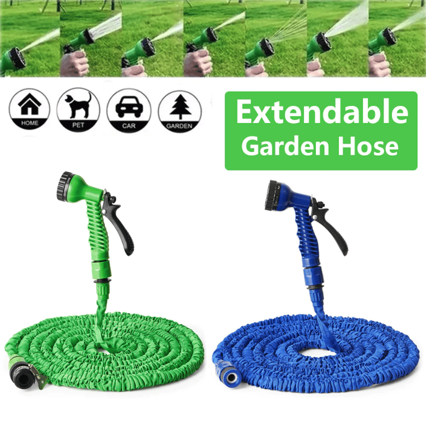 Expanding Expandable Flexible Garden Water Hose w Spray Nozzle 25, 50, - WFP Store