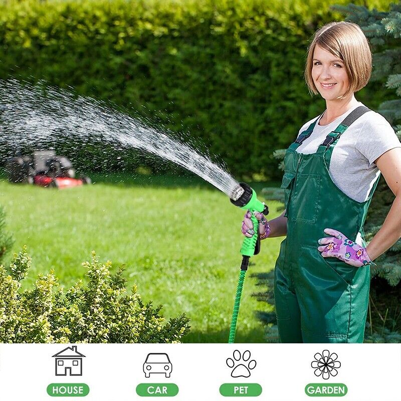 Expanding Expandable Flexible Garden Water Hose w Spray Nozzle 25, 50, - WFP Store