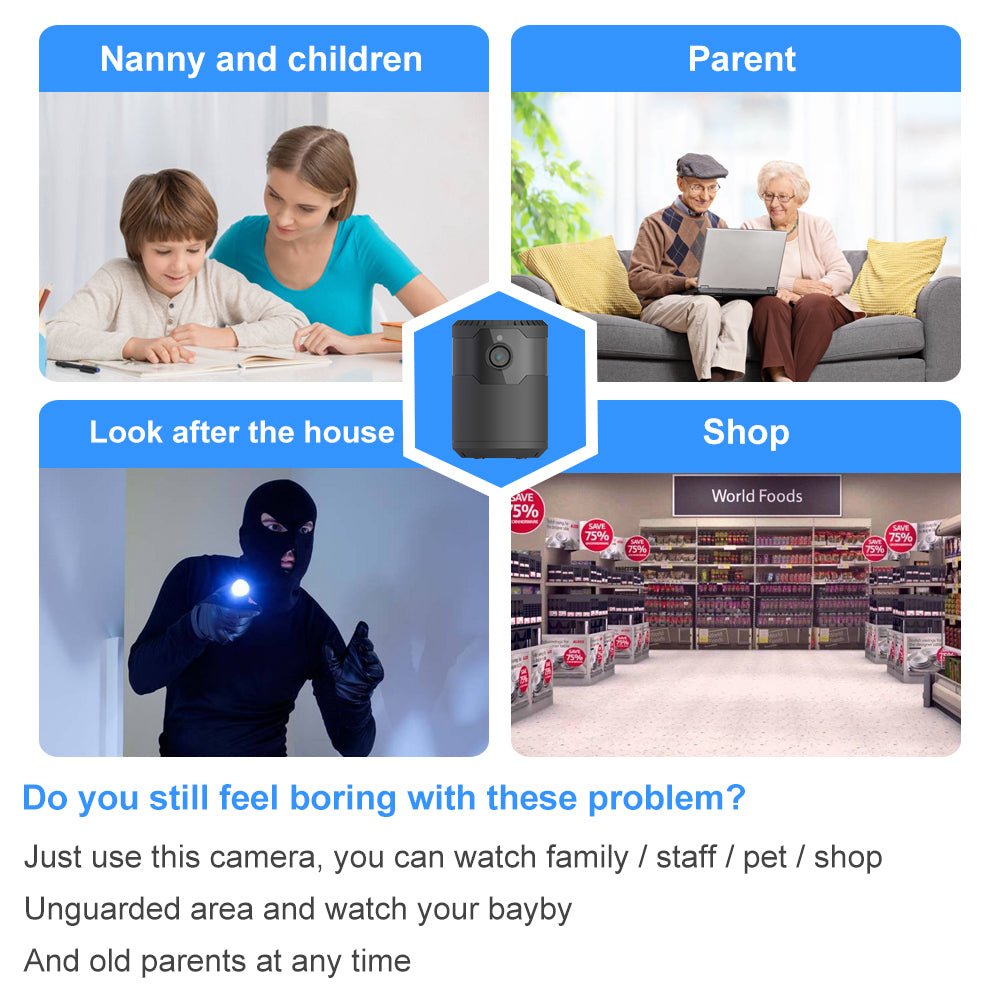 HD 2MP 1080P Wireless Mini Wifi Camera Night Vision Ip Camera - WFP Store