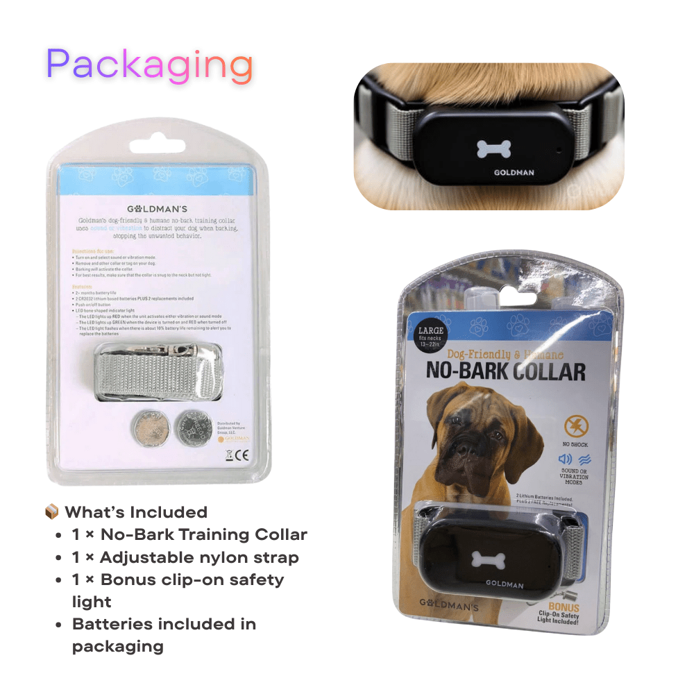 Humane No - Shock Bark Training Collar – Sound & Vibration | Large (13–22”) - WFP Store