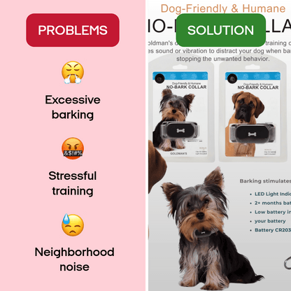 Humane No - Shock Bark Training Collar – Sound & Vibration | Large (13–22”) - WFP Store