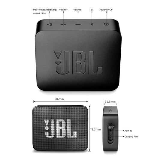 JBL GO 2 Wireless Bluetooth Speaker IPX7 Waterproof With Mic - WFP Store