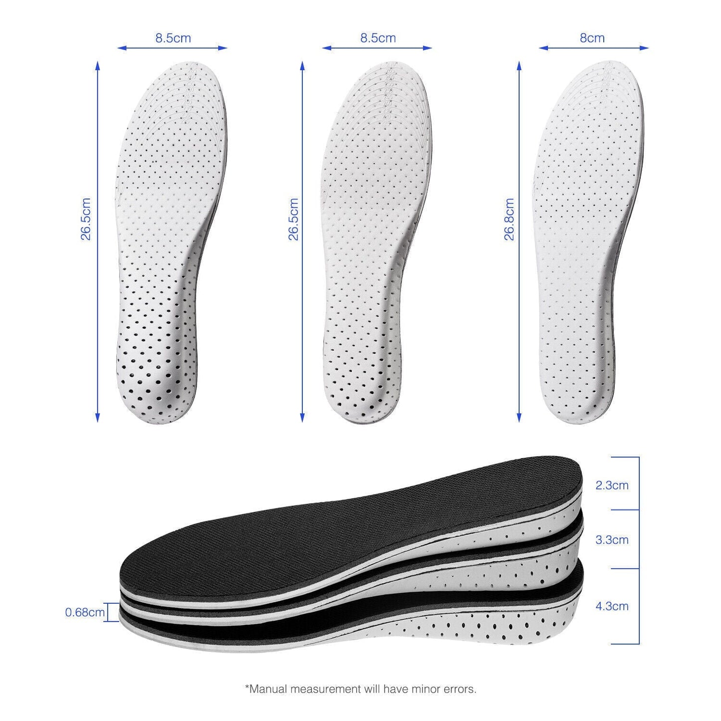 Men Women Invisible Height Increase Insoles Heel Lift Taller Shoe - WFP Store