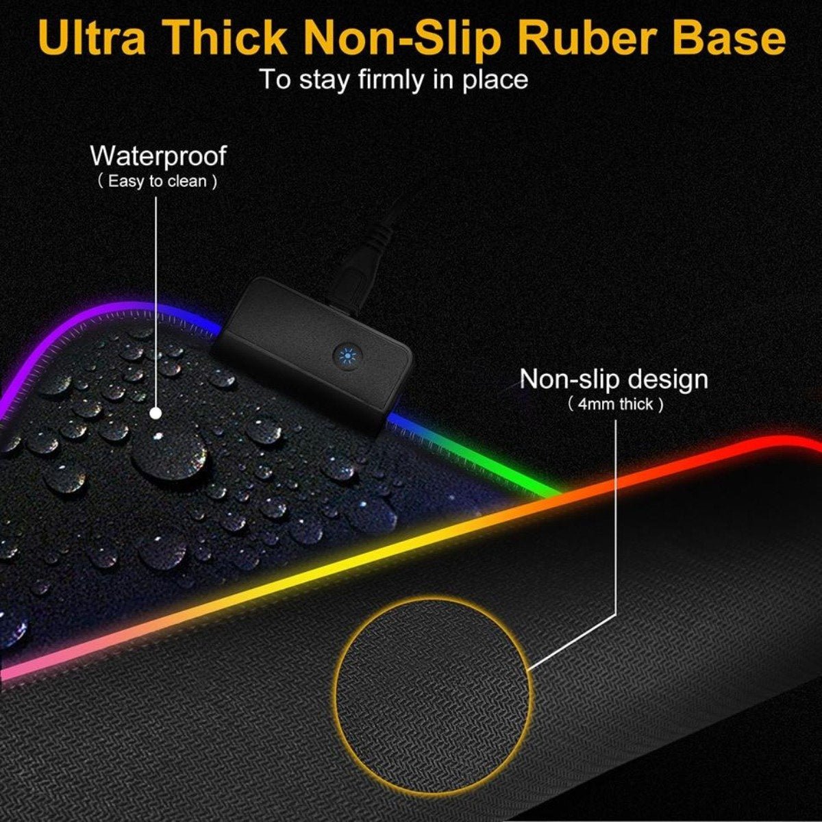 Ninja Dragons RGB Gaming 1 Touch Light Up Mouse Pad - Large Size - WFP Store