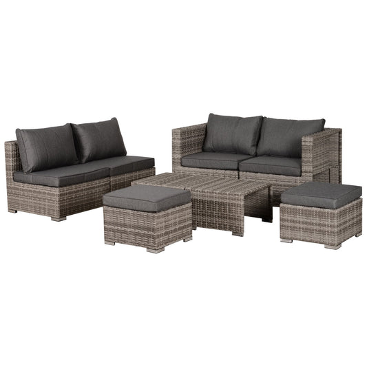 Outsunny 8pc Outdoor Patio Furniture Set All Weather Wicker Rattan - WFP Store