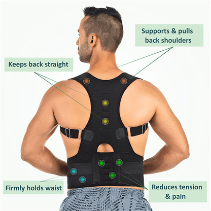 Posture Corrector Support Magnetic Back Shoulder Brace Belt Band For - WFP Store