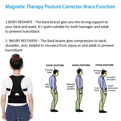 Posture Corrector Support Magnetic Back Shoulder Brace Belt Band For - WFP Store