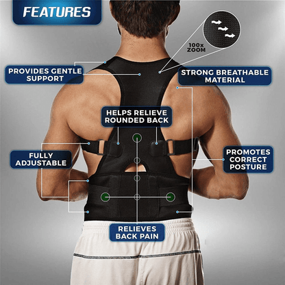 Posture Corrector Support Magnetic Back Shoulder Brace Belt Band For - WFP Store