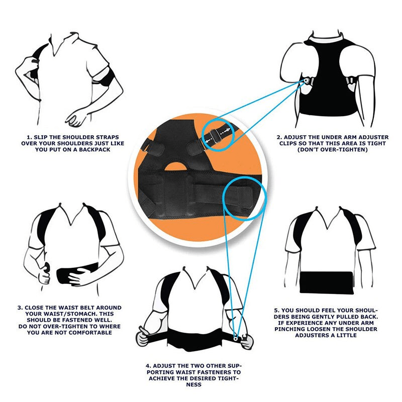 Posture Corrector Support Magnetic Back Shoulder Brace Belt Band For - WFP Store